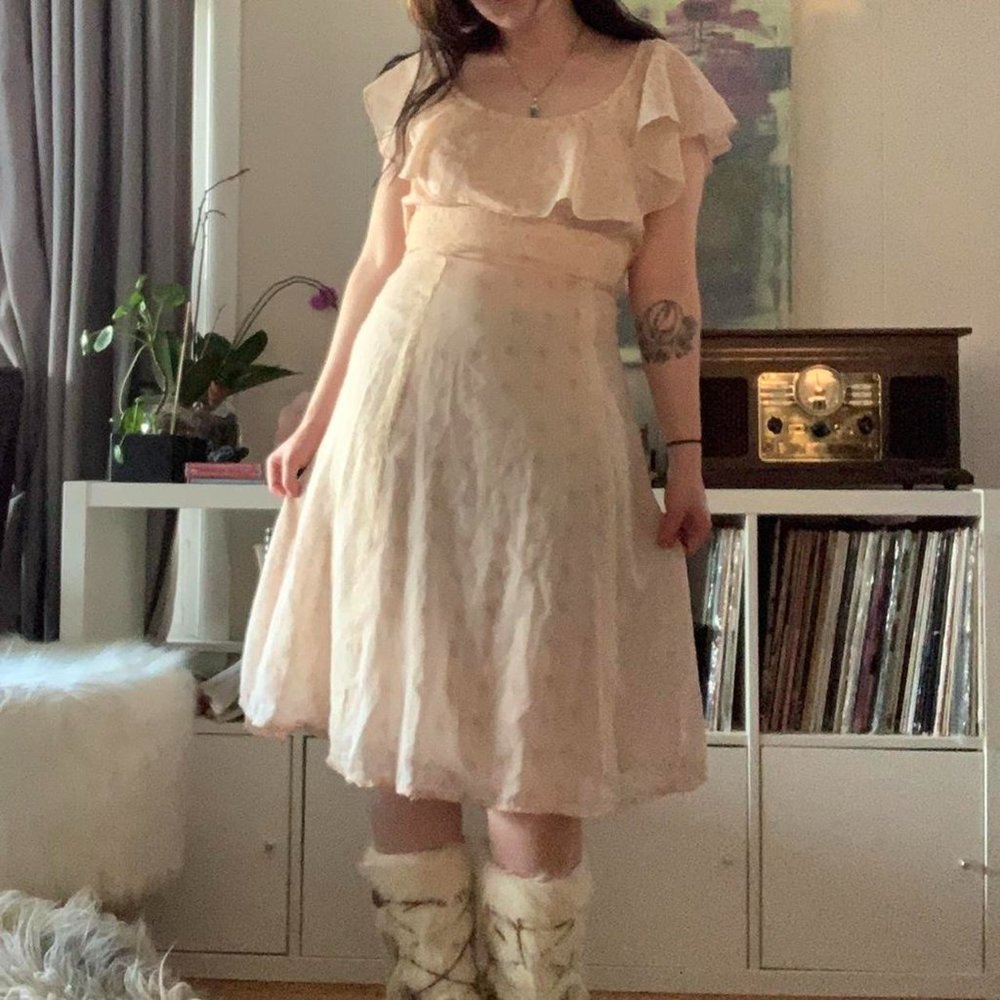 70s Prairie Style Floral Dress